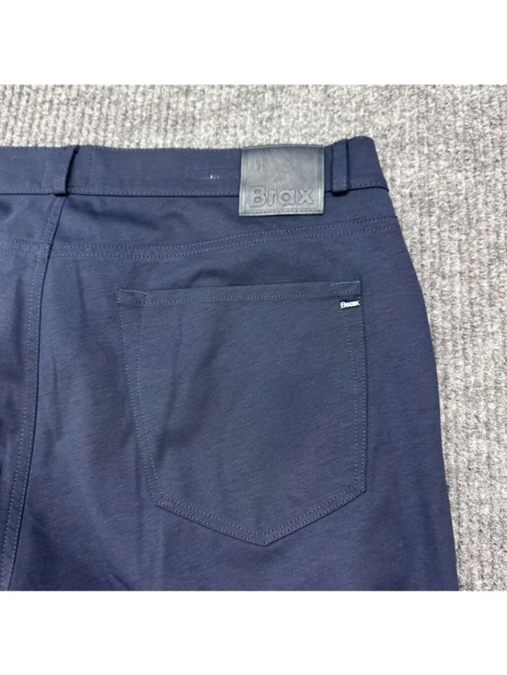 Brax Chuck Hi Flex Jersey Blue Five Pocket Pants Straight Leg Stretch Mens 36x34